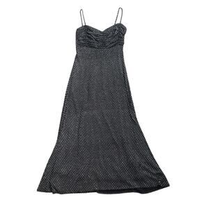 Occasions Black Silver Maxi Dress Spaghetti Strap Cocktail Formal Womens Size 18